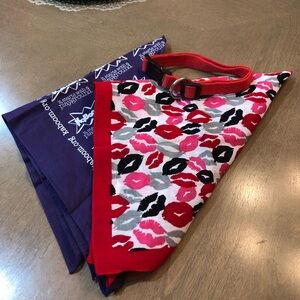 NEW Dog Cat Pet Collar Kiss Lips Cotton Necklace Handkerchiefs Supplies Bundle
